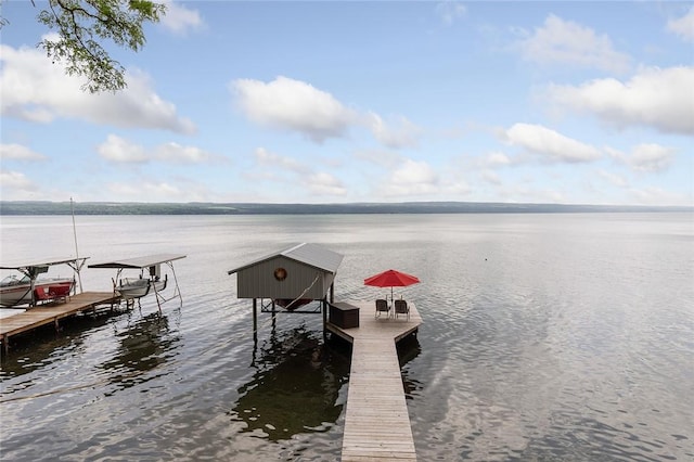 1753 Log Cabin Rd, Torrey, NY 14527 - dock area with boat lift and a water view