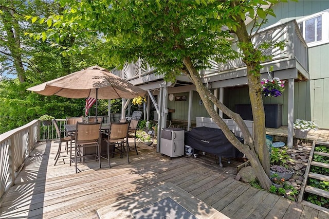 1753 Log Cabin Rd, Torrey, NY 14527 - wooden deck with outdoor dining space