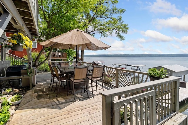 1753 Log Cabin Rd, Torrey, NY 14527 - deck with outdoor dining area and a water view