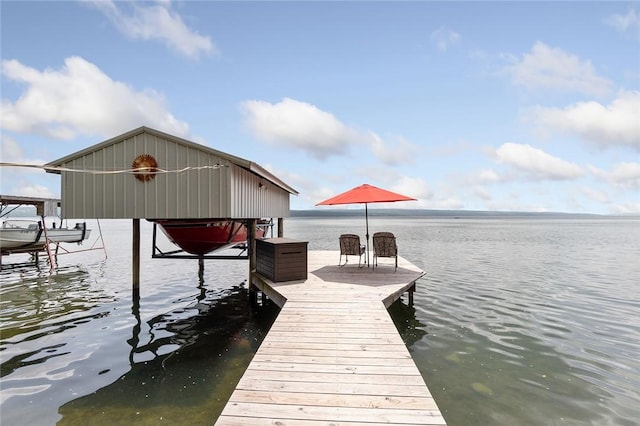 1753 Log Cabin Rd, Torrey, NY 14527 - dock area featuring boat lift and a water view
