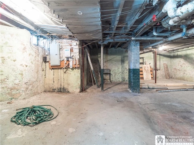 12 Central Ave, Portland, NY 14716 - unfinished below grade area with electric panel