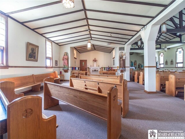 12 Central Ave, Portland, NY 14716 - miscellaneous room featuring vaulted ceiling and carpet floors