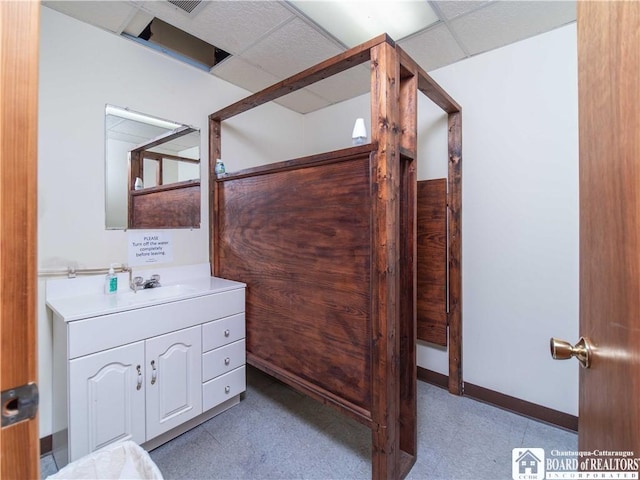 12 Central Ave, Portland, NY 14716 - bathroom with vanity and a drop ceiling