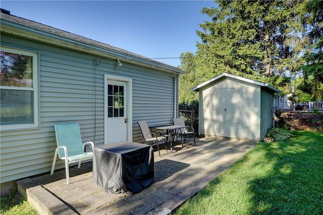 85 Campfire Rd N, Henrietta, NY 14467 - view of patio featuring a shed and area for grilling