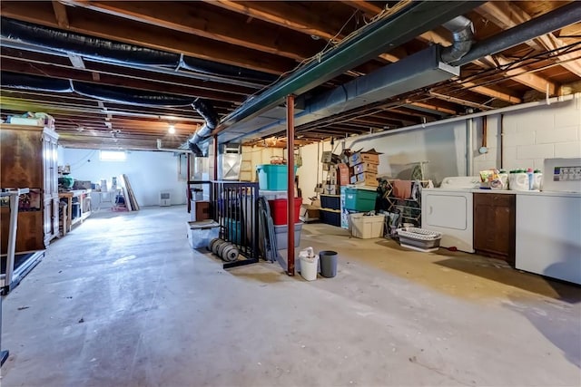 85 Campfire Rd N, Henrietta, NY 14467 - below grade area with washing machine and clothes dryer