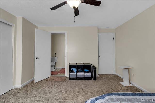 335 S Cayuga Rd Unit B, Amherst, NY 14221 - bedroom with carpet, ensuite bathroom, and ceiling fan