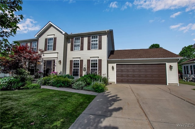 6 Cynthia Cir, Orchard Park, NY 14127 - colonial house with a garage, driveway, and a front lawn
