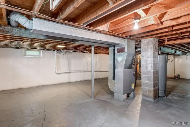 44 Deuro Dr, Niagara Falls, NY 14304 - basement featuring heating unit and gas water heater