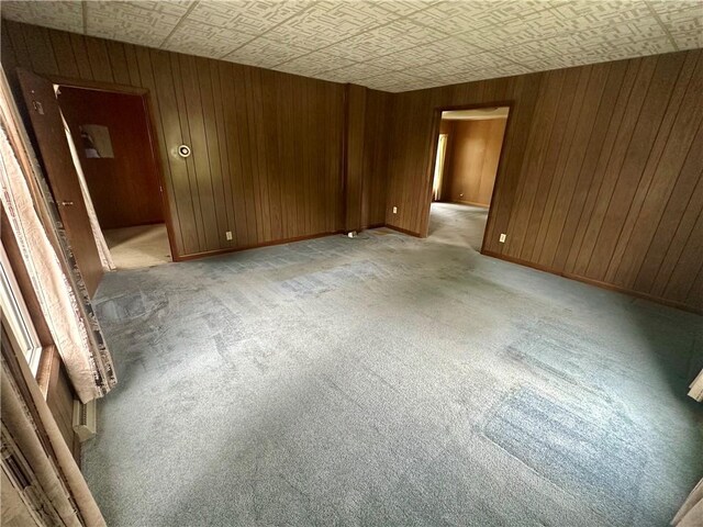 22 N Main St, Elba, NY 14058 - spare room featuring an ornate ceiling, wood walls, and light colored carpet