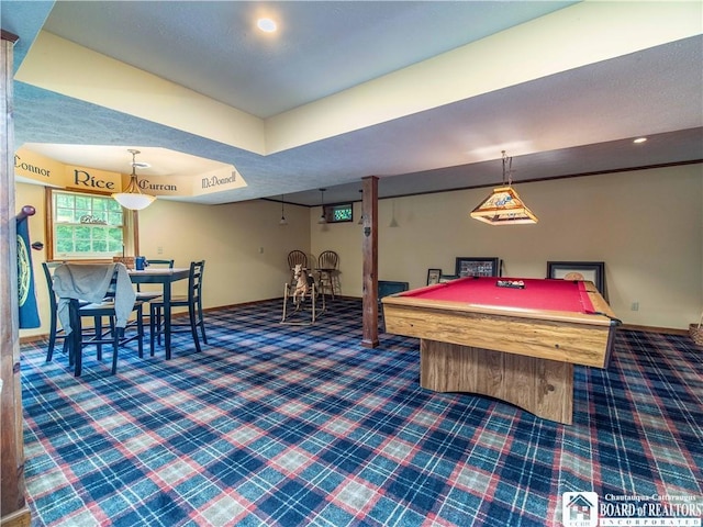 5616 Stow Rd, North Harmony, NY 14710 - recreation room featuring carpet floors and billiards table
