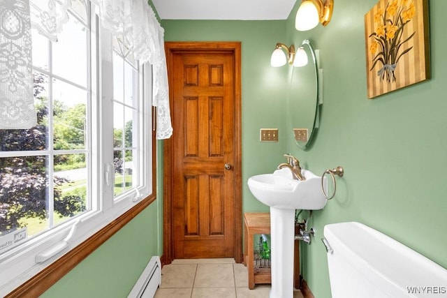 1581 N Forest Rd, Amherst, NY 14221 - bathroom with toilet and tile patterned floors