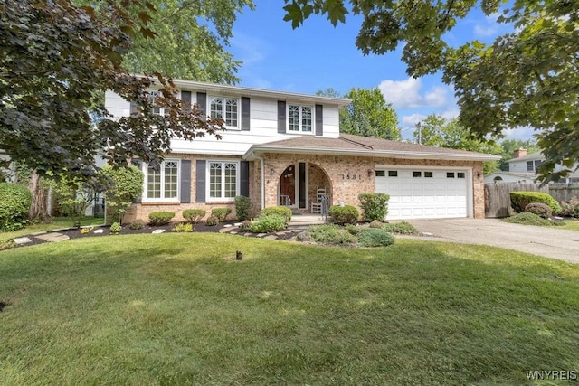 1581 N Forest Rd, Amherst, NY 14221 - traditional-style home with a garage, concrete driveway, and brick siding