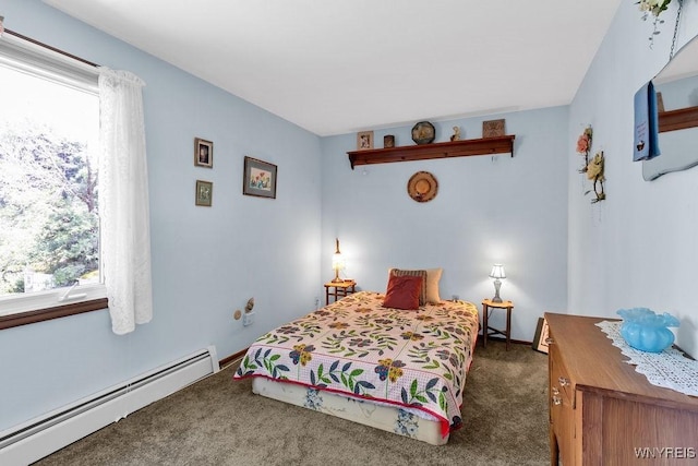 1581 N Forest Rd, Amherst, NY 14221 - bedroom featuring baseboard heating, carpet floors, and multiple windows