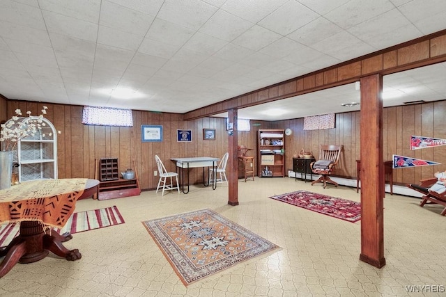 1581 N Forest Rd, Amherst, NY 14221 - below grade area featuring wood walls and carpet