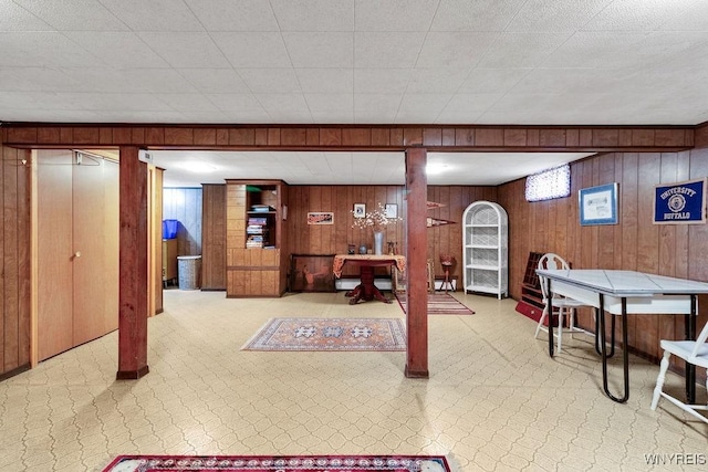 1581 N Forest Rd, Amherst, NY 14221 - living room with wood walls