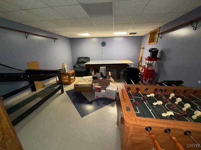 4050 Elmcrest Rd, Salina, NY 13090 - recreation room with a drop ceiling