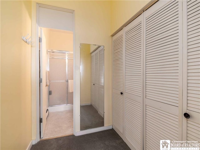 5 Oneida St, Chautauqua, NY 14728 - hallway featuring carpet floors and baseboards