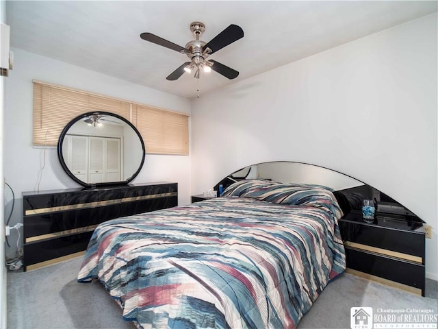 24B Mohawk Dr Unit B, Chautauqua, NY 14728 - bedroom with carpet floors and a ceiling fan