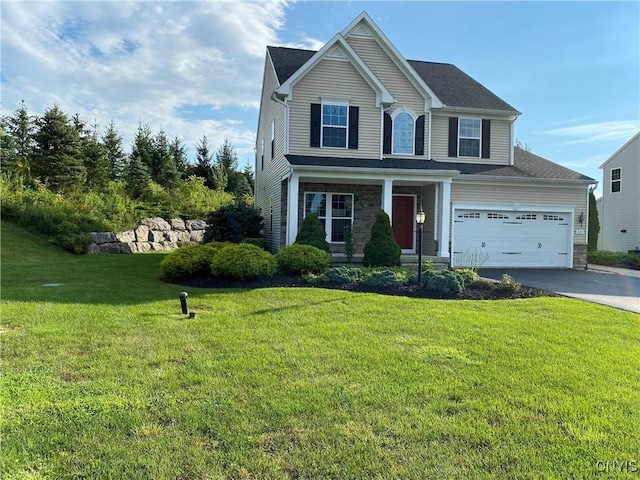 107 Shaker Hts, Camillus, NY 13031 - view of front of house with driveway, a front yard, and covered porch