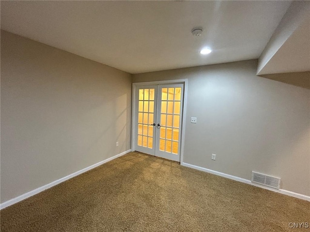 107 Shaker Hts, Camillus, NY 13031 - carpeted empty room featuring french doors, recessed lighting, and a smoke detector