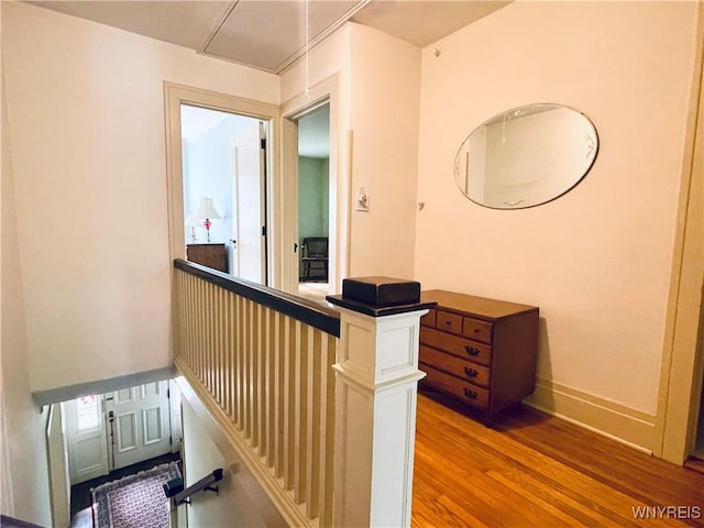 2721 Bowen Rd, Elma, NY 14059 - hall featuring wood finished floors and an upstairs landing