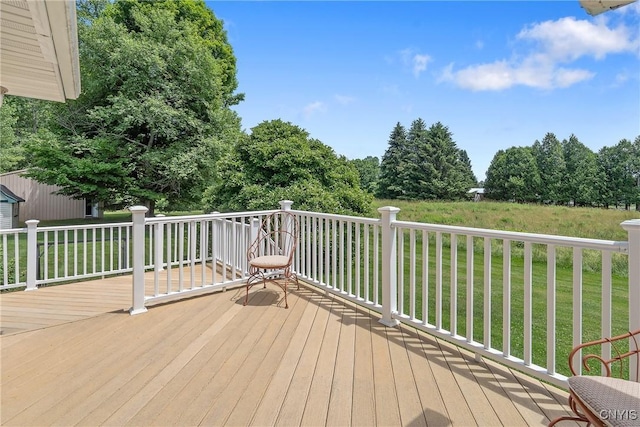 206 Oswego River Rd, Schroeppel, NY 13135 - deck featuring a lawn