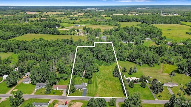 206 Oswego River Rd, Schroeppel, NY 13135 - aerial overview of property's location with property parcel outlined