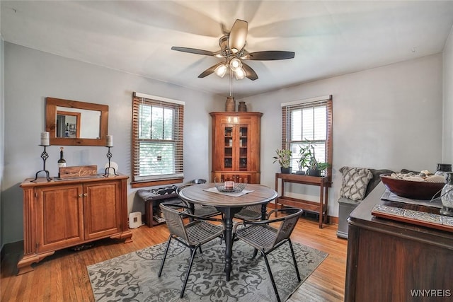 2910 Weston Ave, Niagara Falls, NY 14305 - dining area featuring a ceiling fan and light wood-style flooring