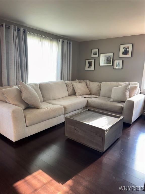 149 Wrexham Ct S, Tonawanda, NY 14150 - living area with dark wood finished floors