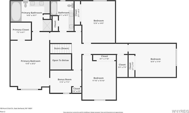 100 Hunt Club Cir, Amherst, NY 14051 - view of floor plan / room layout