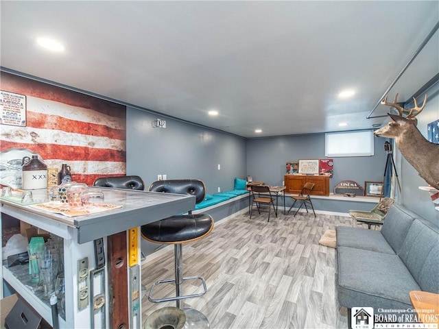 6295 Stockton Hartfield Rd, Chautauqua, NY 14728 - bar featuring wood finished floors and recessed lighting