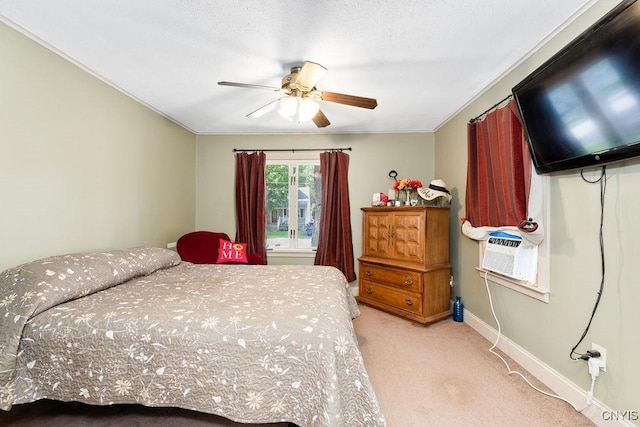 213 Roxann Ave, Cicero, NY 13212 - bedroom featuring light colored carpet, a ceiling fan, and ornamental molding