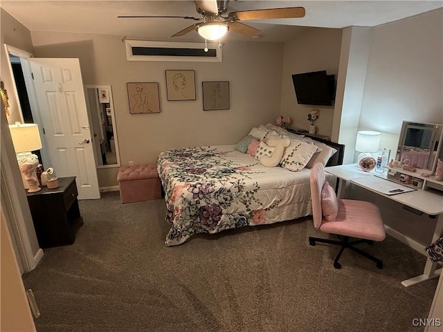 9715 Ethel Rd, Clay, NY 13029 - carpeted bedroom with a desk and ceiling fan