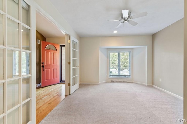42 Nursery Ln, Syracuse, NY 13210 - carpeted spare room with french doors, a ceiling fan, and recessed lighting