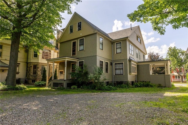 407 W Church St, Elmira City, NY 14901 - rear view of house with covered porch and roof with shingles