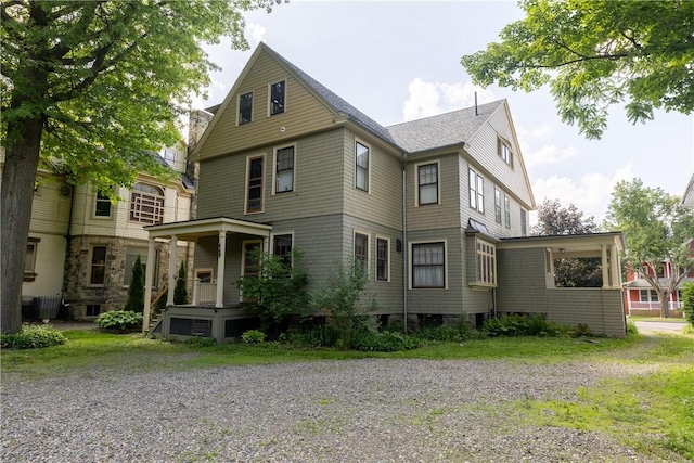 407 W Church St, Elmira City, NY 14901 - view of property exterior featuring a porch and a shingled roof