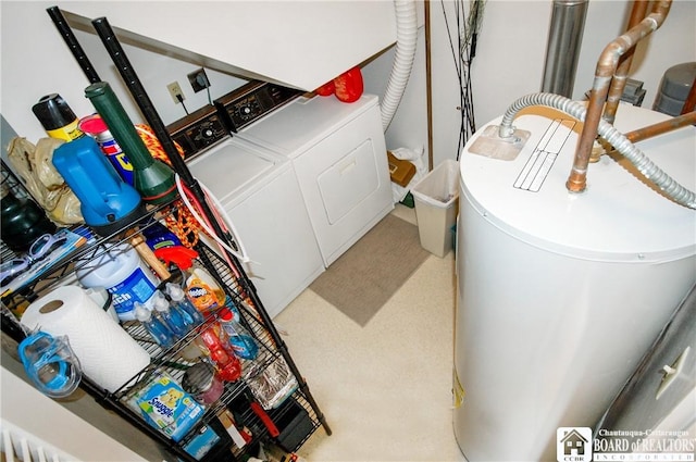 C4 Oneida Dr, Chautauqua, NY 14728 - laundry area featuring washer and dryer and water heater
