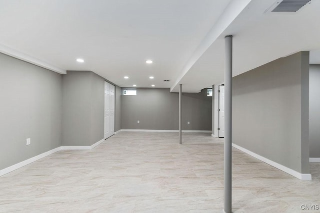 7921 Davis Rd N, Clay, NY 13041 - below grade area with recessed lighting and baseboards