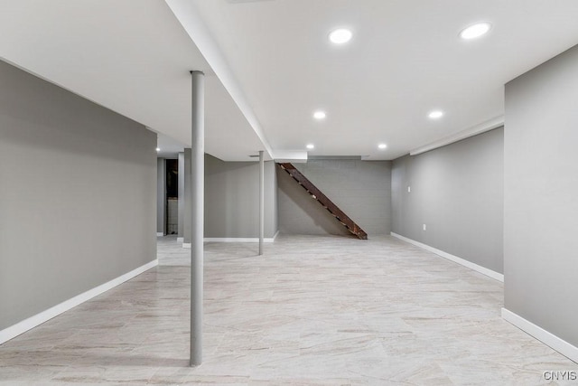 7921 Davis Rd N, Clay, NY 13041 - finished basement featuring recessed lighting and baseboards
