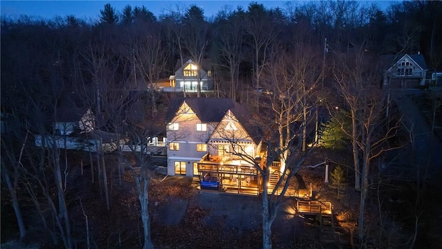 4555 Davies Rd, Hector, NY 14818 - rear view of house with a wooded view