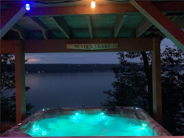 4555 Davies Rd, Hector, NY 14818 - view of pool with an outdoor hot tub