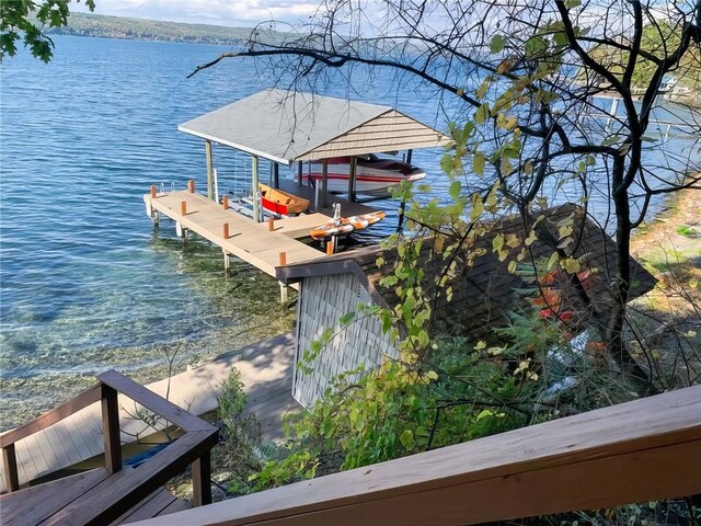 4555 Davies Rd, Hector, NY 14818 - dock area with a water view and boat lift