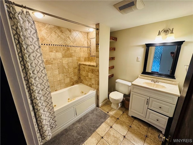 39 Chestnut St, Persia, NY 14070 - bathroom with tile patterned flooring, a combined bath / shower with jetted tub, and vanity