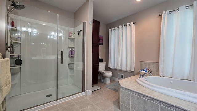 3390 Conhocton Rd, Erwin, NY 14870 - bathroom featuring a shower stall, a bath, and tile patterned floors