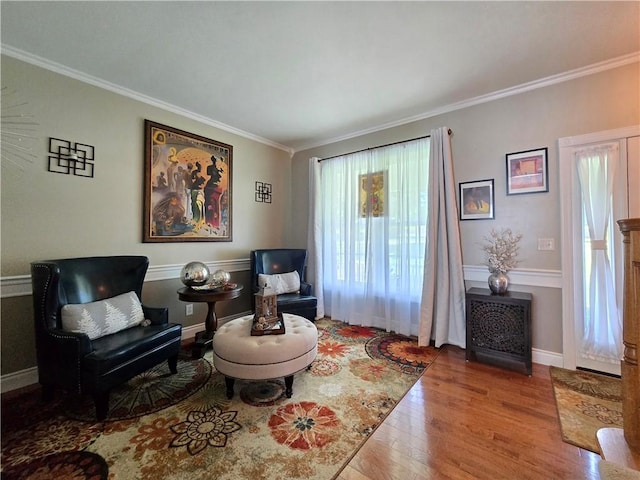 3390 Conhocton Rd, Erwin, NY 14870 - sitting room with wood finished floors and crown molding