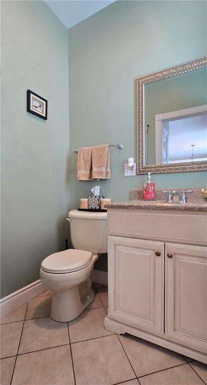 3390 Conhocton Rd, Erwin, NY 14870 - half bath with vanity and tile patterned floors