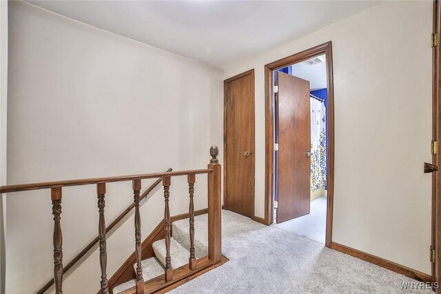 210 Townline Rd, Elma, NY 14059 - hallway with carpet and an upstairs landing