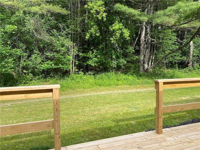 2115 Hornby Rd, Orange, NY 14812 - view of grassy yard with a deck