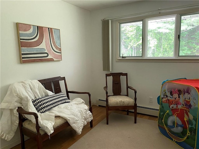 2115 Hornby Rd, Orange, NY 14812 - sitting room with a baseboard radiator and wood finished floors