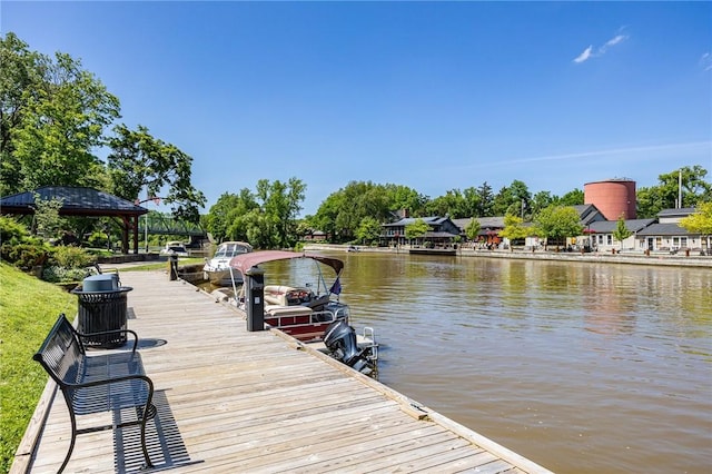 42 Wood Creek Dr, Pittsford, NY 14534 - dock featuring a water view and a gazebo